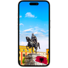 Traveler using eSIM for Albania with ESimAllo on smartphone